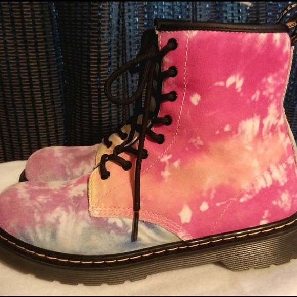 Dr. Martens 1460Y Side Zip Combat Boots Women's Size 5 Tie Dye Casual Boots - Picture 1 of 8